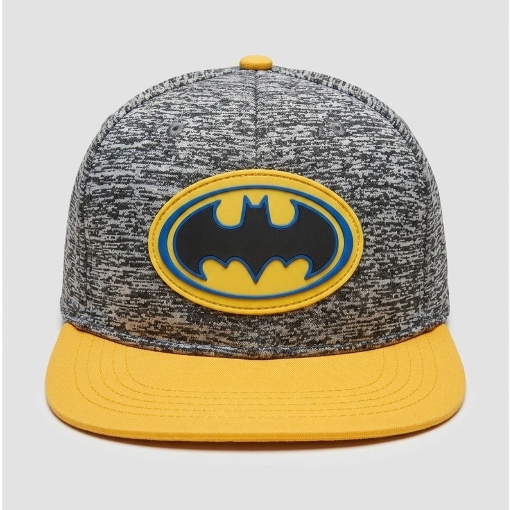 Six Flags Batman Snapback Hat Grey Yellow  DC Comics Cap Adult Streetwear Casual